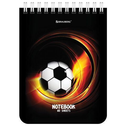 Блокнот 40л А6 108х145мм клетка гребень Футбол BRAUBERG 1/6/96