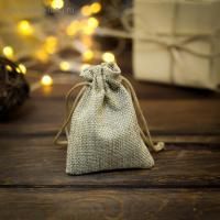 Подарочный мешок холщевый 7х9см бежевый 1/10/4000