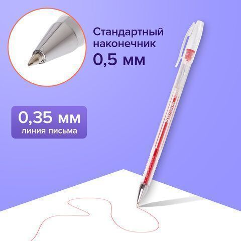 Набор гелевых ручек 4шт узел 0,5мм линия письма 0,35мм европодвес (син,чер,кр,зел) BRAUBERG Je 1/12