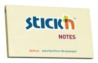 Блок самоклеящийся 76х127мм 100л желтый пастель Stick`n 1/12  Блок самоклеящийся 76х127мм 100л желтый пастель Stick`n 1/12