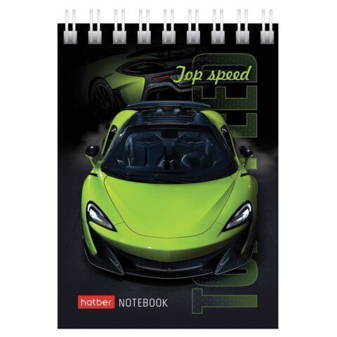 Блокнот 60л А7 75х105мм клетка гребень картон Хатбер АвтоШоу 1/78