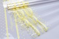 Ролик 70см х10м пленка полипропилен с рисунком Горох желтый 1/10 