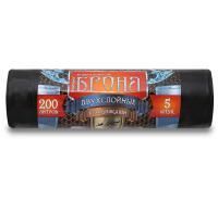Мешок для мусора 200л рулон ПВД (110х115)-55 с завязками черн (ваниль) БРОНЯ 2-сл Ромашка (5шт) 1/10