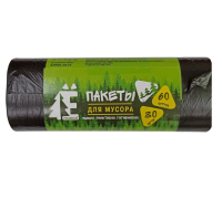 Мешок для мусора 60л рулон ПНД (58х68)-6 черные Эконом  Ё-Ромашка (30шт) 1/35