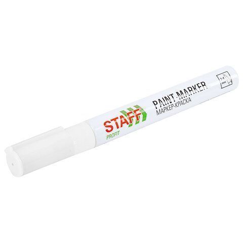Маркер-краска лаковый белый 2-4мм нитро-основа STAFF PROFIT 1/12