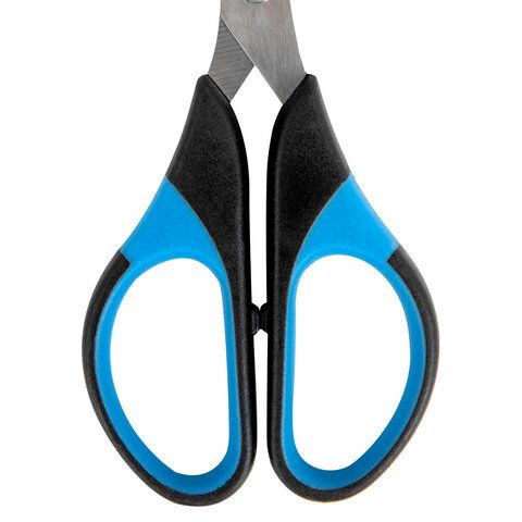 Ножницы 170мм метал черно-синие вставки европодвес Office-Expert Brauberg 1/12 (клиент)