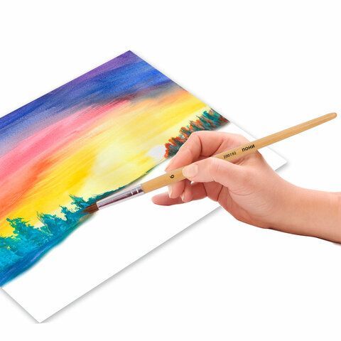 Кисть пони круглая №6 BRAUBERG 1/30