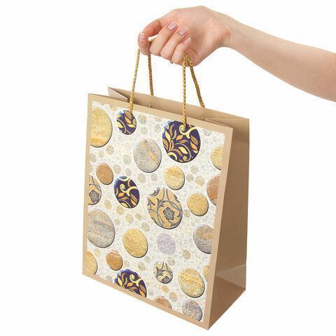 Пакет подарочный ламинированный (26х32х13см) Мраморная абстракция 1/12/96