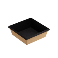 Контейнер салатник 550мл 130х130х45мм OneClick ламин внутри черн 1EA (крышка 458011, 458061) 50/400