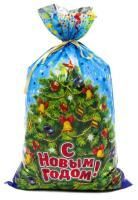 НГ Пакет подарочный (30х50) полипропилен мет+рис С Наступающим Вас! 100/2000