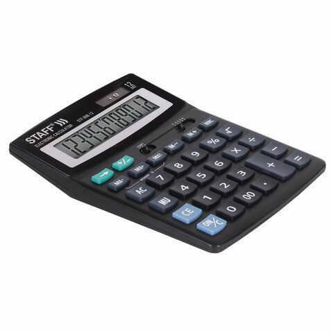 Калькулятор настольный STAFF STF-888-12 (200х150 мм) 12 разрядов двойное питание 1/10/40
