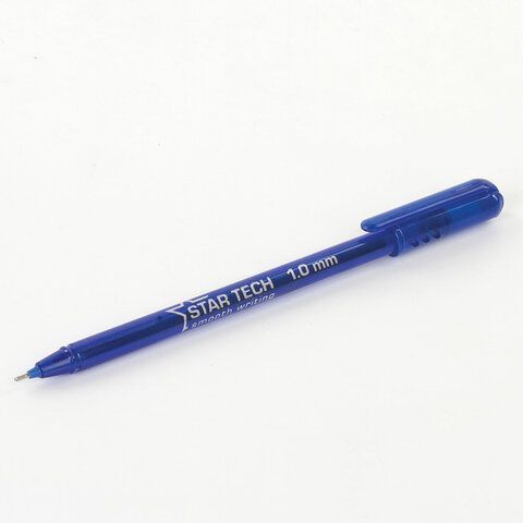 Ручка шариковая масляная PENSAN Star Tech, СИНЯЯ, игольчатый узел 1мм, линия 0,8 мм, 2260/12
