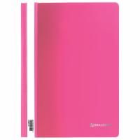 Папка скоросшивательс прозр верхн лист BRAUBERG А4 130/180мкм розовый 1/25/400