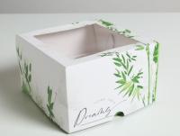 Коробка для капкейков/маффинов с окном 160х160х100мм на 4шт картон Dreams come true 1/5