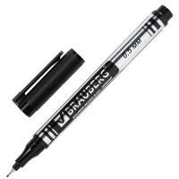 Маркер перманентный черный 0,5мм супертонкий метал. наконечник Jet BRAUBERG 1/12/1728