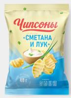 Продукты, Чипсоны чипсы со вкусом сметаны и лука 40 г 1/28