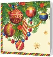 НГ Салфетки (33х33) 3-сл Ёлочные украшения (20) 1/15
