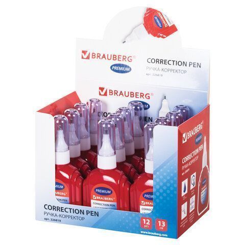 Корректор-ручка 13мл металлический наконечник BRAUBERG 1/12