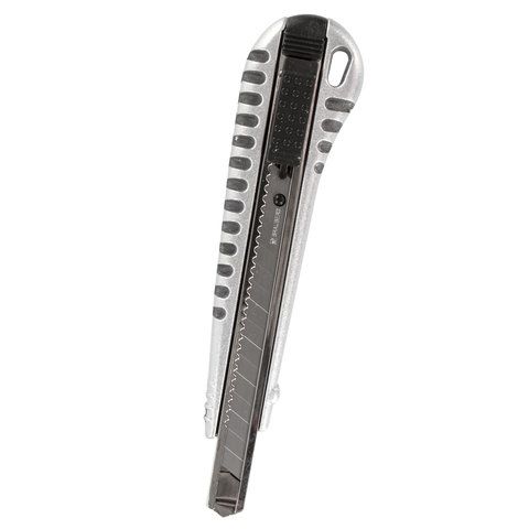 Нож канцелярский 9мм метал корпус автофиксатор Metallic BRAUBERG 1/24/288 (Клиент)