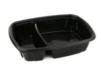 Ланч-бокс ПП 2-сек К-230-2 (230х170х50) 950мл черный ПолиЭр 50/300