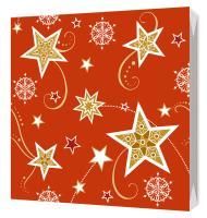 Салфетки (33х33) 3-сл Звезды на красном (20) 1/15