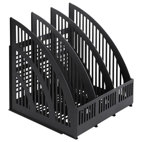 Лоток вертикальный для бумаг 245х250х285мм 3отд сетчатый сборный черный Brauberg Energy 1/17(клиент)