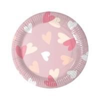 Тарелка картон с рисунком набор 6шт d-230 Сердца (6шт) 1/55