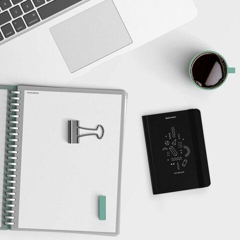 Блокнот 96л А6 109х148мм клетка твердая обложка на резинке BRAUBERG Elements 1/36 (клиент)