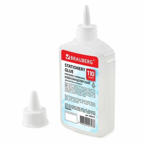 Клей канцелярский силикатный 110г BRAUBERG 1/50