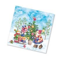 НГ Салфетки (33х33) 3-сл Украшение новогодней ели (20) 1/12