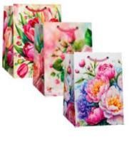 Пакет подарочный бумажный (18х22,7x10) ламинир Микс 1 1/12/240