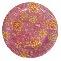 Тарелка картон с рисунком набор 6шт d-230 Цветочки (6шт) 1/55