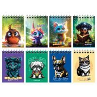 Блокнот 40л А7 65х100мм гребень BG Забавные питомцы 1/48/192