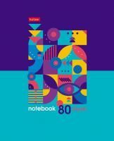 Тетрадь 80л А5 клетка скоба мелован картон Графические узоры Хатбер 1/7/70