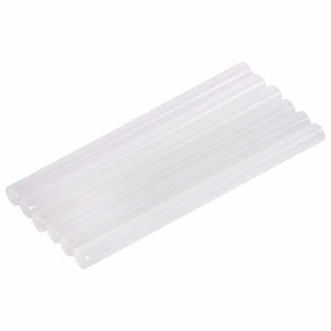 Клеевые стержни диаметр 7 мм длина 100 мм белые комплект 6 шт BRAUBERG 1/200