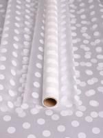 Ролик 70см х10м пленка полипропилен матовая Горох белый 1/6