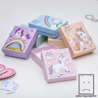 Подарочная коробка Прямоугольник 7х9х3см Единорожка МИКС 1/12 