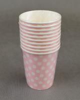 Стакан бумажный 250мл Горох на розовом (10шт) 1/48 