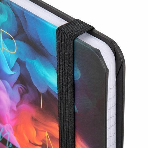 Блокнот 96л А6 109х148мм клетка твердая обложка на резинке BRAUBERG Pigment 1/36