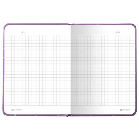 Блокнот 96л А6 109х148мм клетка твердая обложка на резинке BRAUBERG Lavender 1/36
