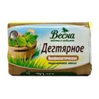 Мыло туалетное 90гр Весна Дегтярное 1/72