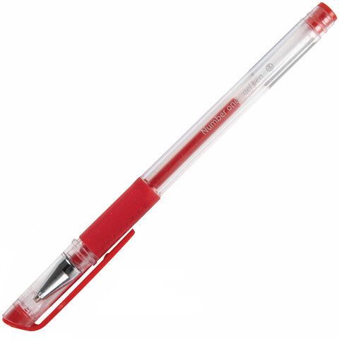 Ручка гелевая красная 0,5мм Number One BRAUBERG 1/12/1728