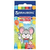 Карандаши восковые 06цв BRAUBERG 1/48/288