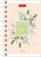 Записная книжка А7 40л гребень клетка обл мел картон Хатбер Floral dreams 1/144