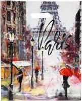 Пакет с вырубной ручкой (38х45+3)-50 Дождь в Париже 50/500