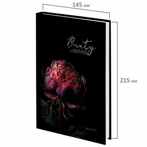 Ежедневник А5 145х215мм 160л недатир ламинированная обложка с фольгой STAFF Пион 1/18