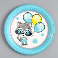 Тарелка картон с рисунком d-230 Енотик 100/500