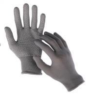 Перчатки нейлон серые точка 12/1200