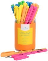 Ручка шариковая масляная синяя 0,5мм корпус прорез. LOREX NEON Slim Soft  1/24/288 