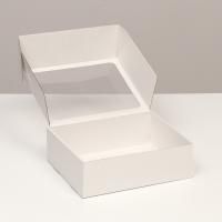Коробка с окном 270х210х90мм микрогофрокартон белая 1/5
